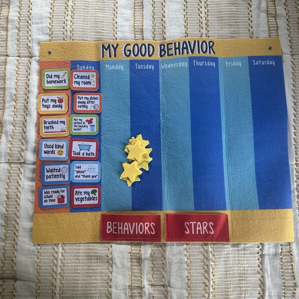 My Good Behavior Hanging Felt Board Weekly Chart Toddler Learning 25x21